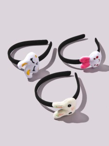 3pcs Toddler Girls Rabbit Decor Hair Hoop