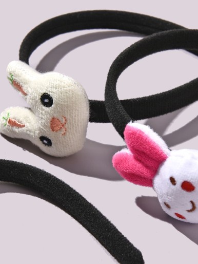 3pcs Toddler Girls Rabbit Decor Hair Hoop