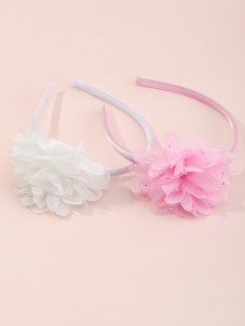2pcs Toddler Girls Flower Decor Hair Hoop