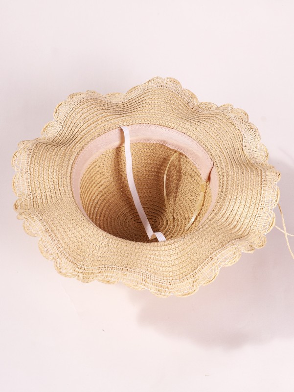 Toddler Girls Faux Pearl Decor Sun Hat