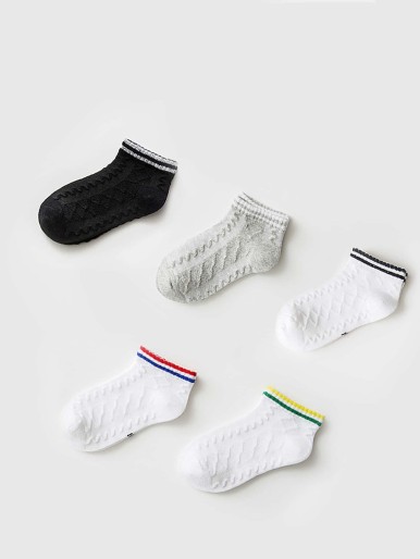 5pairs Toddler Kids Striped Pattern Socks