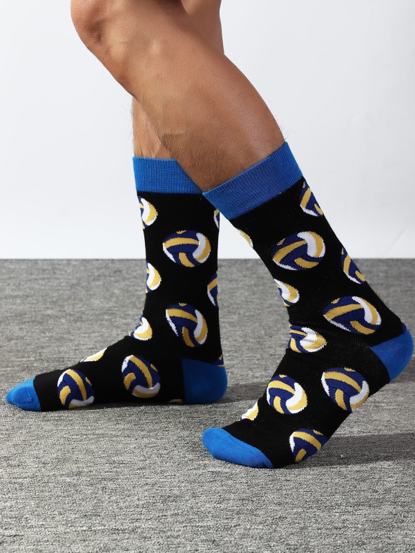 Men Volleyball Pattern Socks