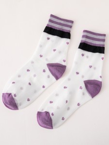 Heart Print Crew Socks