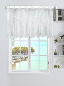 Plaid Pattern Mesh Valance