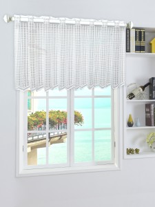 Plaid Pattern Mesh Valance