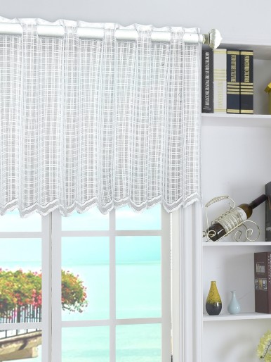 Plaid Pattern Mesh Valance