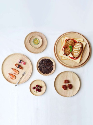 Round Wooden Plate 1pc