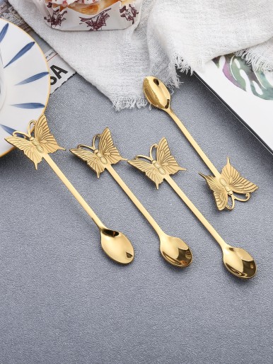 4pcs Butterfly Design Spoon