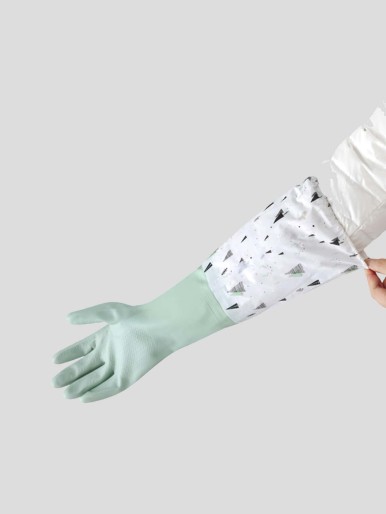 1pair Solid Color Dishwashing Gloves