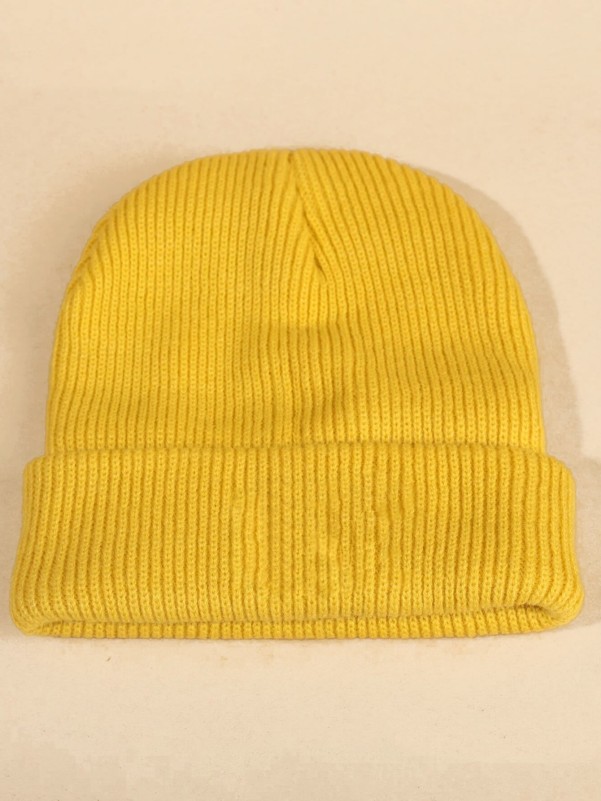 Men Slogan Patched Knit Beanie