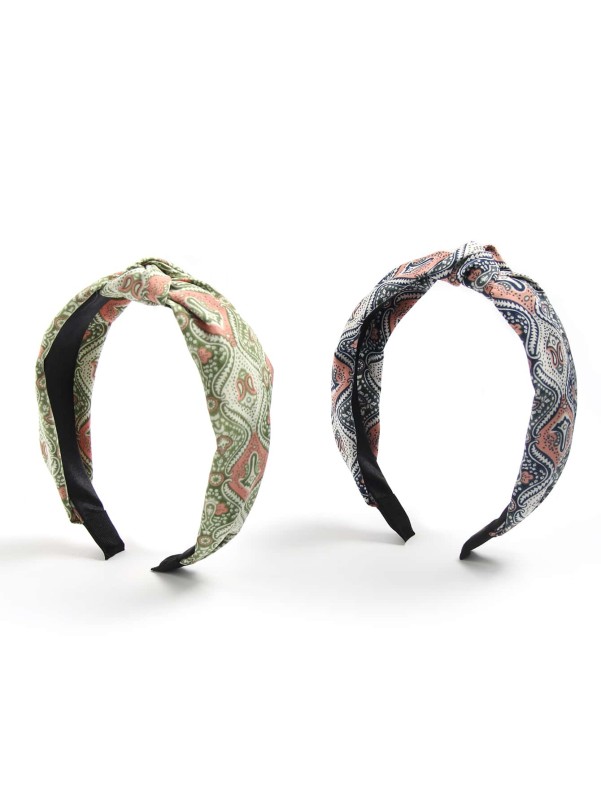 4pcs Paisley Print Knot Decor Headband