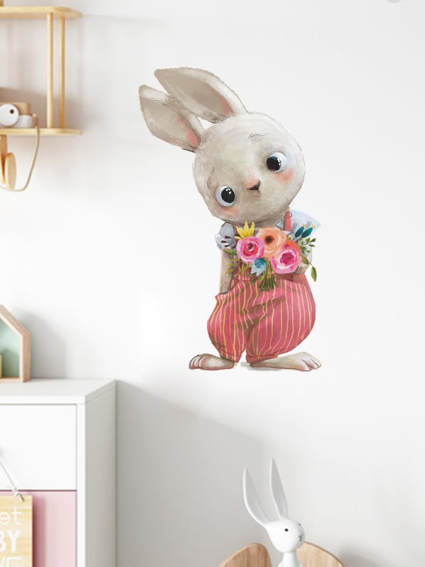 Kids Cartoon Rabbit Print Wall Sticker