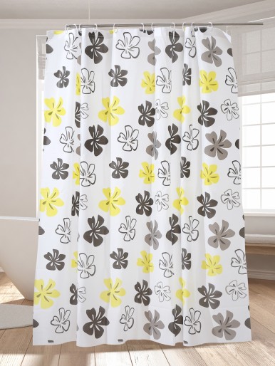 Flower Print Shower Curtain