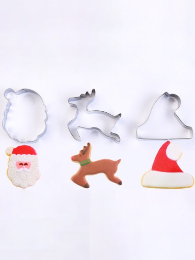 3pcs Christmas Cookie Press Mold