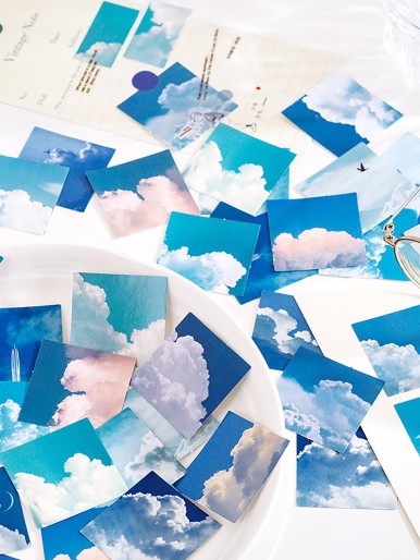 46pcs Sky Print DIY Sticker