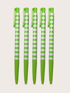 5pcs Striped Pattern Ballpoint Pen