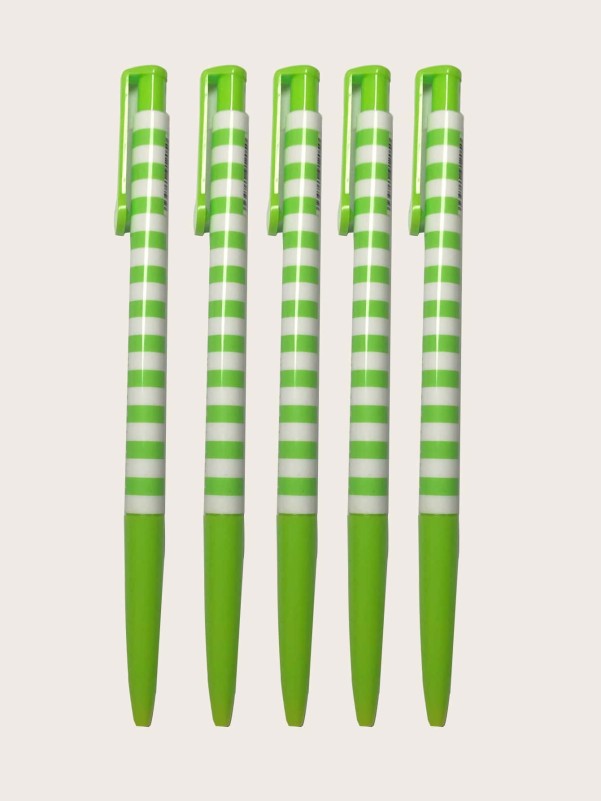 5pcs Striped Pattern Ballpoint Pen