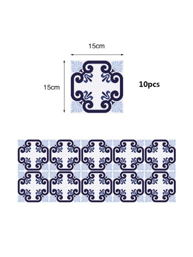 10pcs Graphic Print Tile Sticker