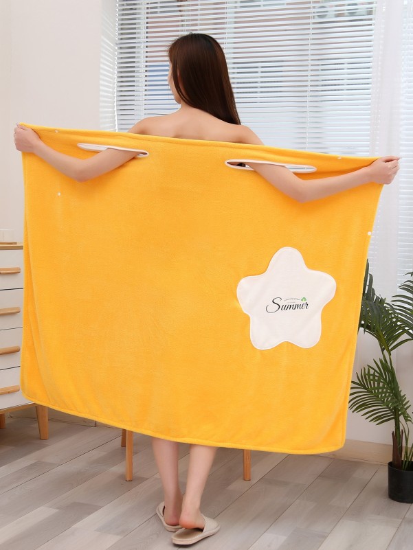 1pc Letter Graphic Wearable Bath Towel