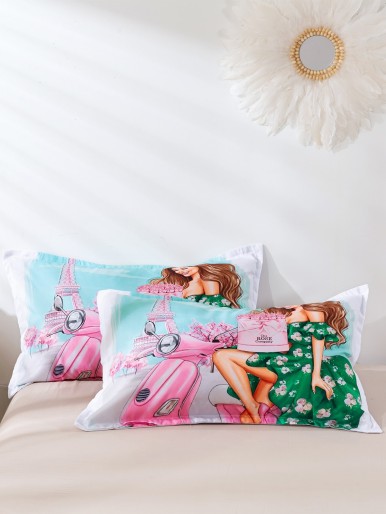 Figure Graphic Duvet Cover Set Without Filler