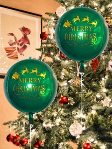 2pcs Christmas Slogan Graphic Decorative Balloon