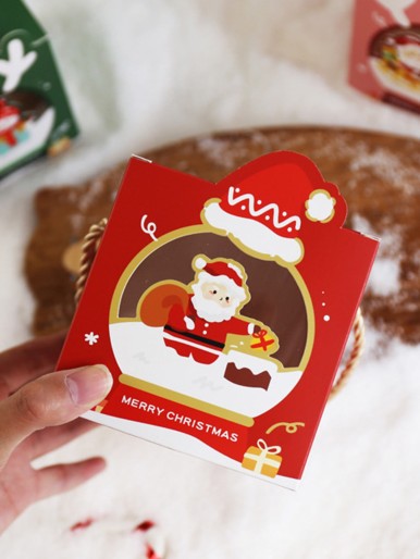 4 قطعة صندوق حلوى عيد الميلاد بنمط عشوائي