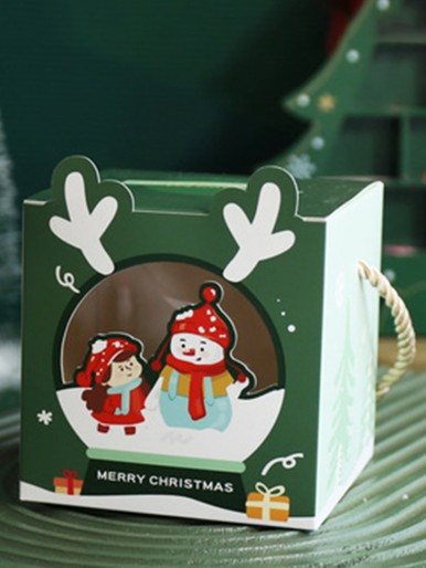 4pcs Christmas Random Pattern Dessert Box