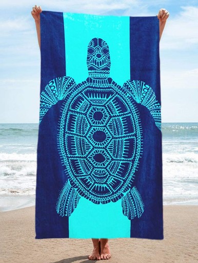 منشفة الشاطئ بطباعة السلحفاة