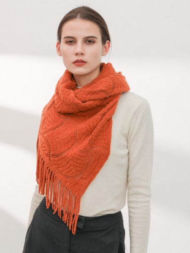 Solid Hollow Out Scarf