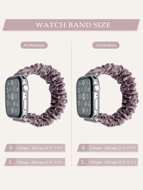 Plain Scrunchie Design Watchband Compatible With iWatch