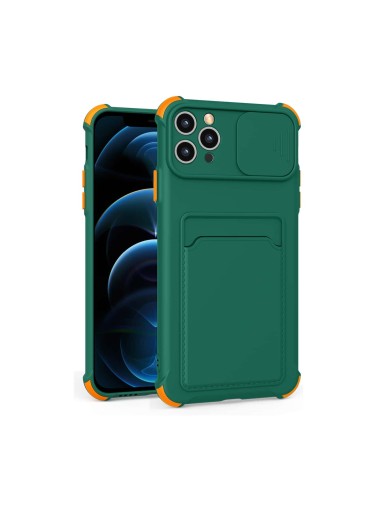 Slide Lens Protector Phone Case With Card Slot