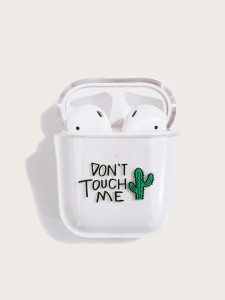 Cactus Print Clear Airpods Case