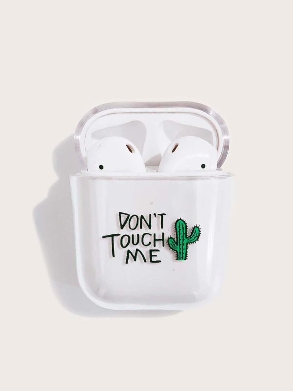 Cactus Print Clear Airpods Case