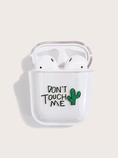 Cactus Print Clear Airpods Case