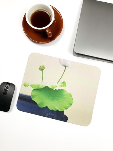 Lotus Leaf Print Mouse Pad