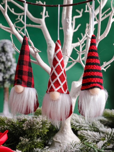 3pcs Christmas Gnome Decorative Doll