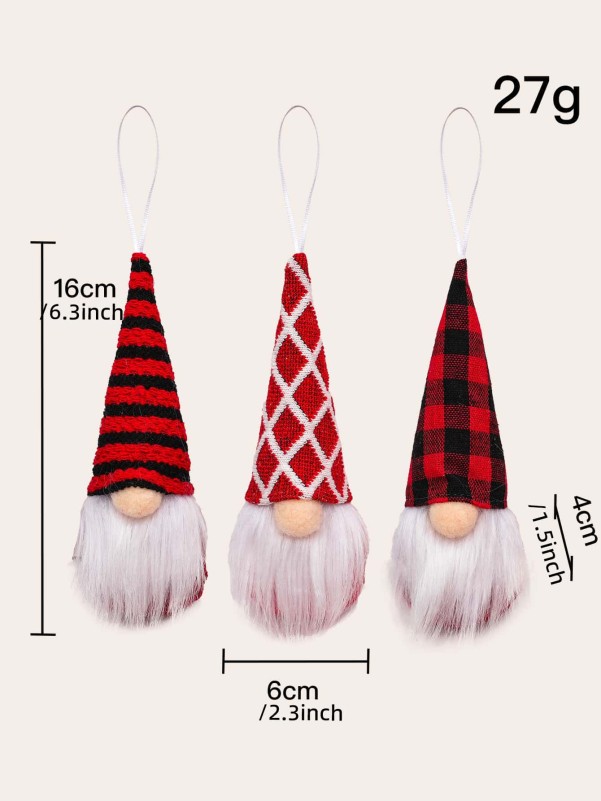 3pcs Christmas Gnome Decorative Doll