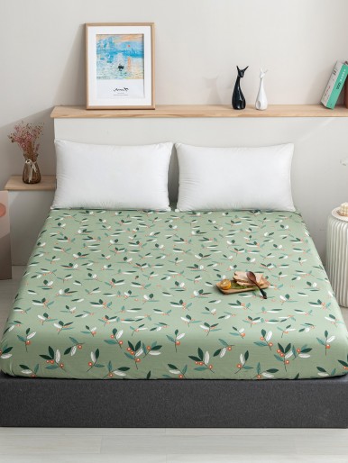 Plants Print Fitted Sheet Without Filler