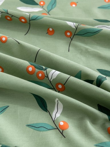Plants Print Fitted Sheet Without Filler