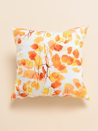 Leaf Print Cushion Cover Without Filler