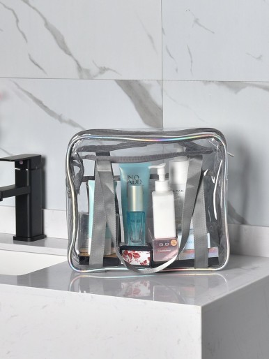 1pc Clear Large Travel Toiletries Bag