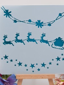 2pcs Christmas Elk Hollow Painting Template