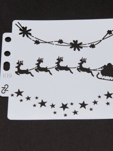 2pcs Christmas Elk Hollow Painting Template