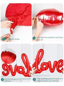 5pcs Love & Heart Shaped Balloon