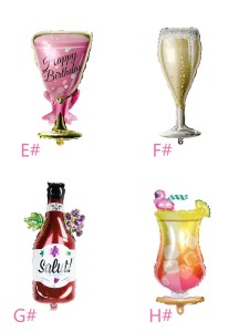 1pc Champagne Bottle & Cup Shaped Balloon