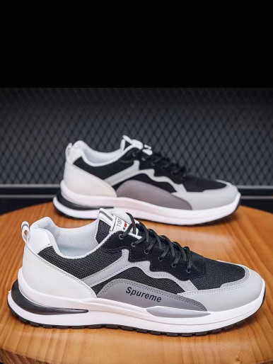 SUPREME print leather and fabric sneakers