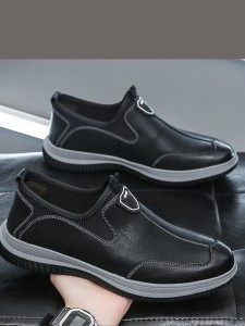 Leather shoes without laces