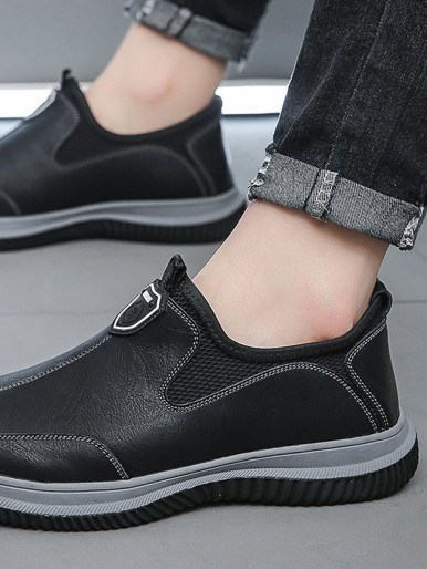 Leather shoes without laces