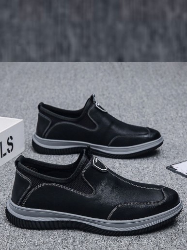 Leather shoes without laces
