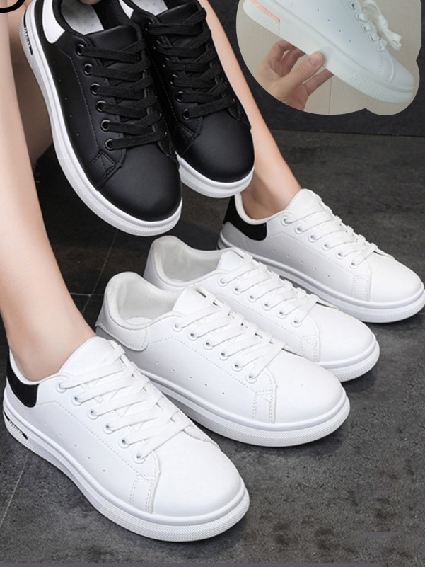 Leather sneakers with ventilation holes for foot comfort